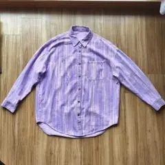 SUPREME バイナリパターン 長袖シャツ パープルのサムネイル