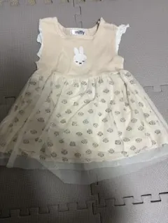 miffy ウサギ刺繍 ベージュワンピース 90