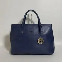 2604-195｜フルラ トートバッグ レザー ネイビー - メルカリ