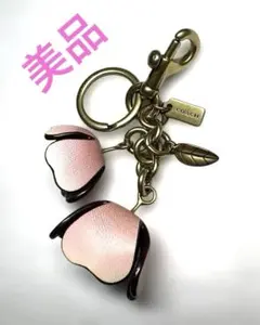 美品 COACH コーチ ティーローズ バッグチャーム&ターンロック