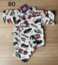 【新品】綿100% トミカ 甚平 80㎝ パトカー 消防車