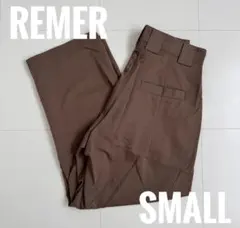 【REMER/リメール】モカ ルーズタックワイドスラックスパンツ Sサイズ
