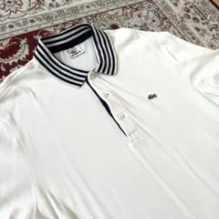 【古着】LACOSTE 白・ボーダー ポロシャツ