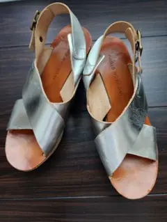 ファビオルスコーニ サンダル 厚底 レザー シルバー サイズ38