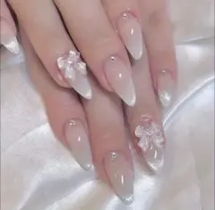 【24枚】ネイルチップ 韓国 ワンホン マグネット ちゅるん グラデ マーブル