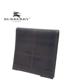 バーバリー　折り財布　財布　ノバチェック　ダークブラウン　ブランド　メンズお洒落