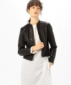 TOMORROWLAND /ラムレザー ジップアップブルゾン