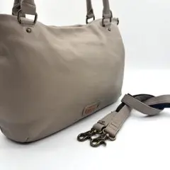 Dakota ダコタ グレージュ レザー シボ革 トートバッグ 2way 美品 