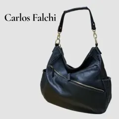 カルロスファルチ ショルダーバッグ　ブラックCarlos シボ革　ショルダー欠品
