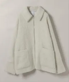 JEANASIS シャギーZIPミドルコート　オフホワイト