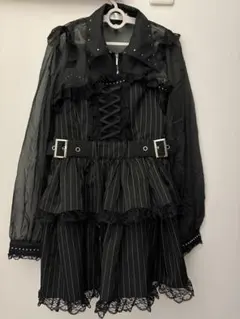 DearMyLove スタッズジップシアーボレロレースフリルキャミワンピース