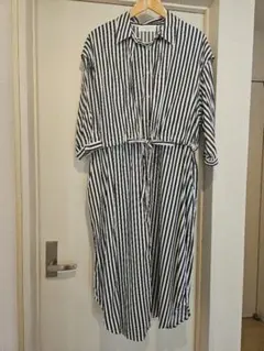 studio CLIP ストライプ柄 シャツワンピース