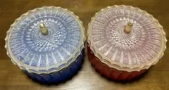 めっちゃかわいい！ 昭和レトロ超貴重　青赤　波型　お菓子入れ