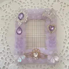 【訳あり商品】ハンドメイドデコ ホイップデコ 紫 トレカケース No.62
