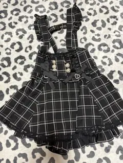 LIZLISA リズリサ レースアップサスペンダー付スカパン ブラック