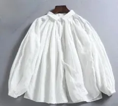 新品】KUBO SAN MADE クボサンメイド バンドカラーフリルブラウス 