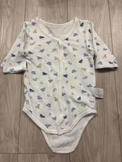 車柄 長袖ロンパース肌着 前開き 70