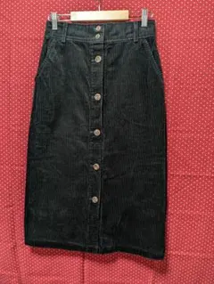 BROWNY☆ボタン付き☆タイトロングスカート 黒 フリーサイズ