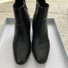 MODE ET JACOMO manu ブラックレザーサイドゴアブーツ　23