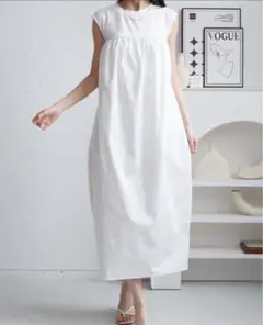 MAISON DE THERESE ノースリーブ　切り替えロングワンピース