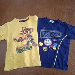 半袖Tシャツ2枚セット 90cm 黄色、紺色のサムネイル