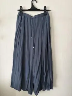 ブルーグレー イージーパンツ ワイドパンツ