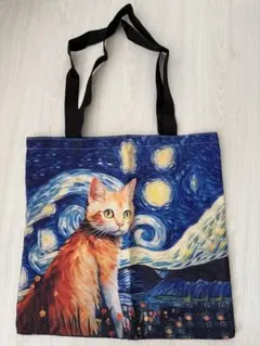 猫 絵画 トートバッグ エコバッグ