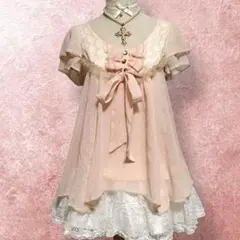 リズリサ アクシーズファム系リボンレースチュニック姫ギャル平成ガーリーY2K甘めのサムネイル