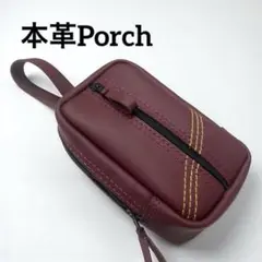 本革　レザークラフト　ポーチ　ハンドメイド