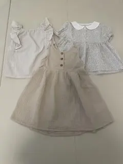 ベビーシャツ、ワンピースセット3点