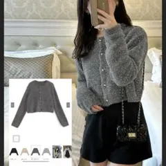 シャギーニットカーディガン カーディガン