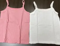 メッシュタンクトップ 2枚セット 80cm ピンク・ホワイト