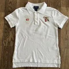 POLO RALPH LAUREN ポロシャツ半袖 トラ　 ホワイト110cm