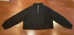 H&M ハーフジップクロップド丈スウェット
