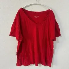 早い者勝ち⭐️ AVA & VIV 【1X】レッド Vネック柔らか素材 Tシャツ