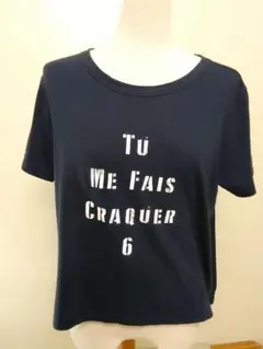 NARU ネイビー プリント Tシャツ 半袖 Sサイズ 日本製 綿100%のサムネイル