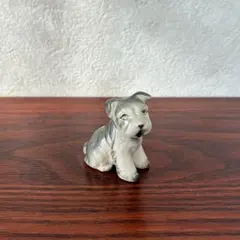 シュナウザー　犬　陶器　ミニチュア　置物　ドイツ　ヴィンテージのサムネイル
