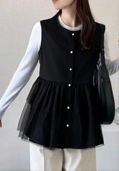 ベスト　ペプラムベスト