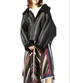 ボアB-3 JEANASIS ジーナシス ライダースジャケット　黒　F