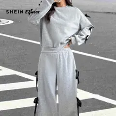 韓国 パーカー グレー リボン SHEINのサムネイル