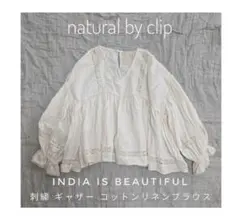 natural by INDIA IS BEAUTIFUL 刺繍ギャザーブラウスのサムネイル
