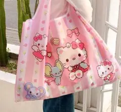 ラスト‼️【新品】キャラクターエコバッグ ハローキティ 大きめ ピンク