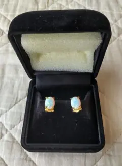 silver 925 京都オパールのスタッドピアス