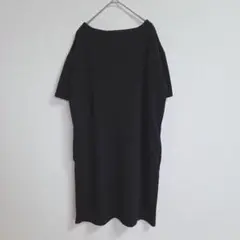 ブラック 半袖 ワンピース ONE SIZE ロング丈 シンプル