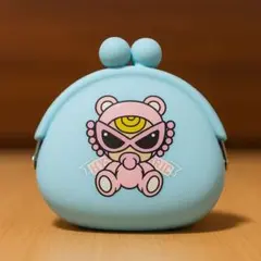 ヒステリックミニ シリコンがま口ポーチ 水色 ベアデザイン