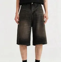 ブラック デニム ショートパンツ ハーフパンツ SHEIN