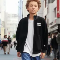 大特価 PUMA ブラック ジュニア STYLE ボアジャケット 160cm