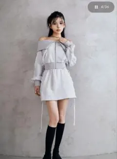 Darich ダーリッチ ドルマンスリムスカジャンミニワンピース C-GRY