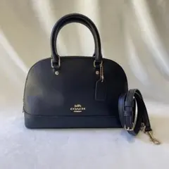 美品 COACH コーチ 2WAY レザー ハンドバッグ 黒 F27691