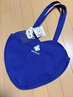 ベイマックス トートバッグ チャーム付 ハート ディズニー 新品 ブルーのサムネイル